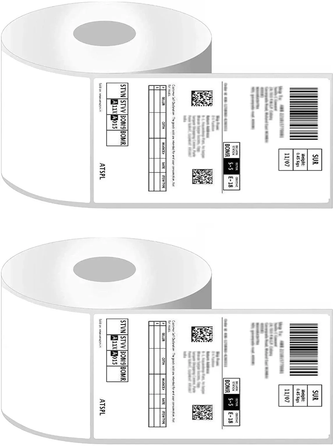 100mm x 150mm Direct Thermal Shipping Labels, 4"x 6" Sticker Rolls, 400 Labels per Roll, Strong Adhesive, Barcode Compatible for E-Commerce Couriers - Pack of 1 (400 Labels)