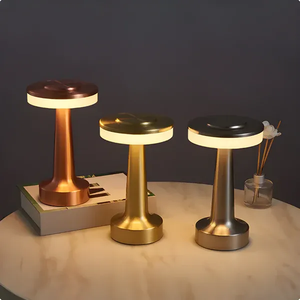 Big Rond Table Lamp  Soft Warm Light – Desk Lamp for Bedroom, Living Room, Office (Battery C:18650-1200mAh, Battery Life 4-6 Hr)