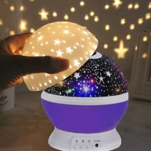 Imagine Plastic Star Master Galaxy Night Projector Lamp 360° Rotating Led Starry Light with Moon, Ocean Wave & Astronaut Effects Battery Operated for Bedroom Décor Gift for All Multicolor
