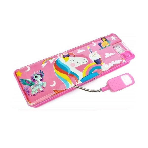 Multipurpose Magnetic Pencil Box with LED Lamp and Sharpeners