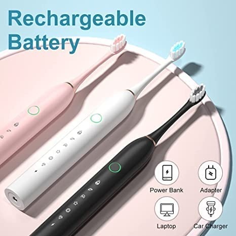 Sonic X3 electrical toothbrush for adults with 6 operating modes, with extra heads
