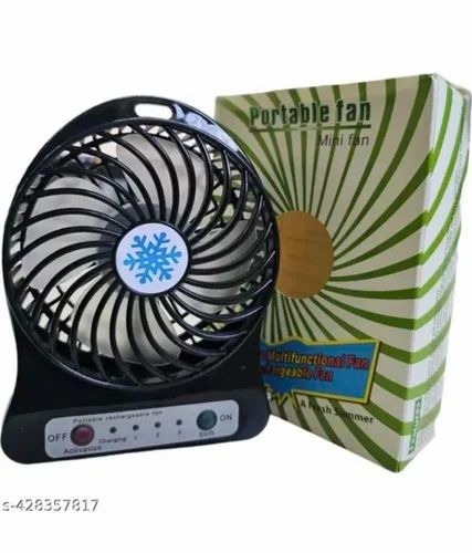Portable Mini USB Fan 3-Level Speed Adjustable Electric Cooling Desktop Fan Handy Summer Cooling Rechargeable, Black