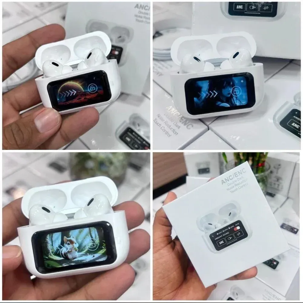 Display 2nd Gen with Touch Screen Display Music Wallpaper Change Bluetooth  (White, True Wireless)