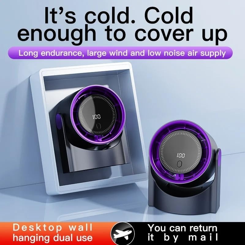 100-Speed Digital Display Desk Fan – Silent Portable Fan with Adjustable Settings and Temperature Display