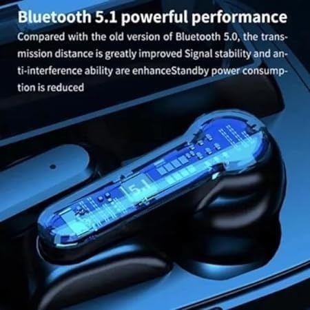 M19 Wireless in Ear Earbuds Touch Control Mirror Digital Display Wireless Bluetooth 5.1 Headphones with Microphone, Touch Headset Headphone LED Digital Display