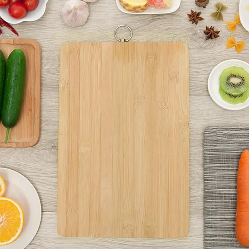 Bamboo Cutting Board, Chopping Board Knife Friendly with Hanging Ring
