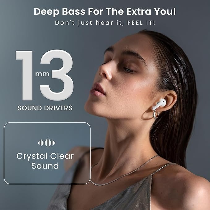 Display 2nd Gen with Touch Screen Display Music Wallpaper Change Bluetooth  (White, True Wireless)