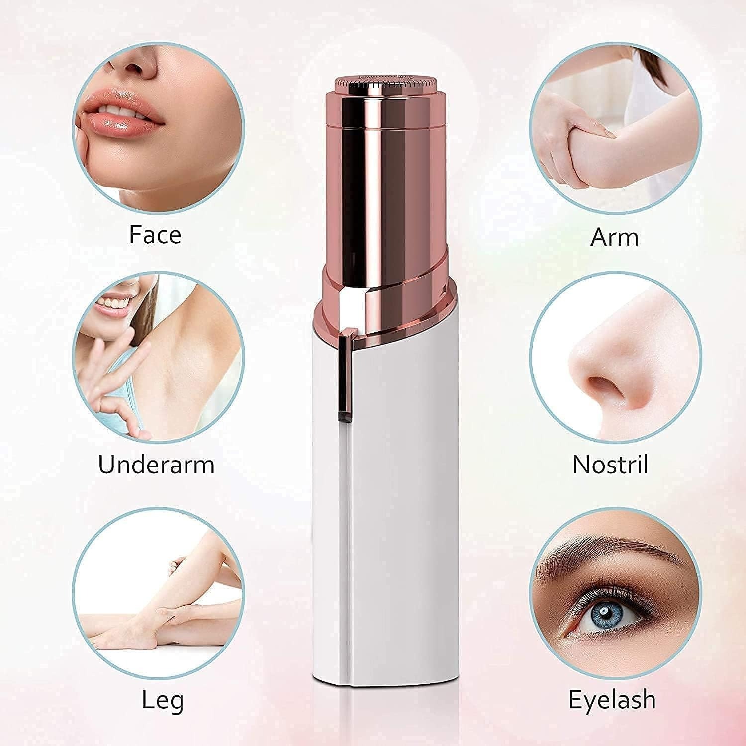 Flawless Portable eyebrow trimmer for women, epilator for women, facial hair remover for women,Face, Lips, Nose Hair Removal Electric Trimmer with Light