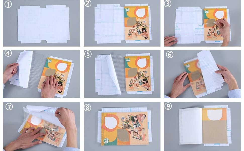 30Pcs Transparent Book Protective Films Waterproof Self-adhesive Book Covers Book Film Text Book Cover Protect your Books, Documents,Presentations Book Cover with Frosted Self-adhesive_ 3 Size