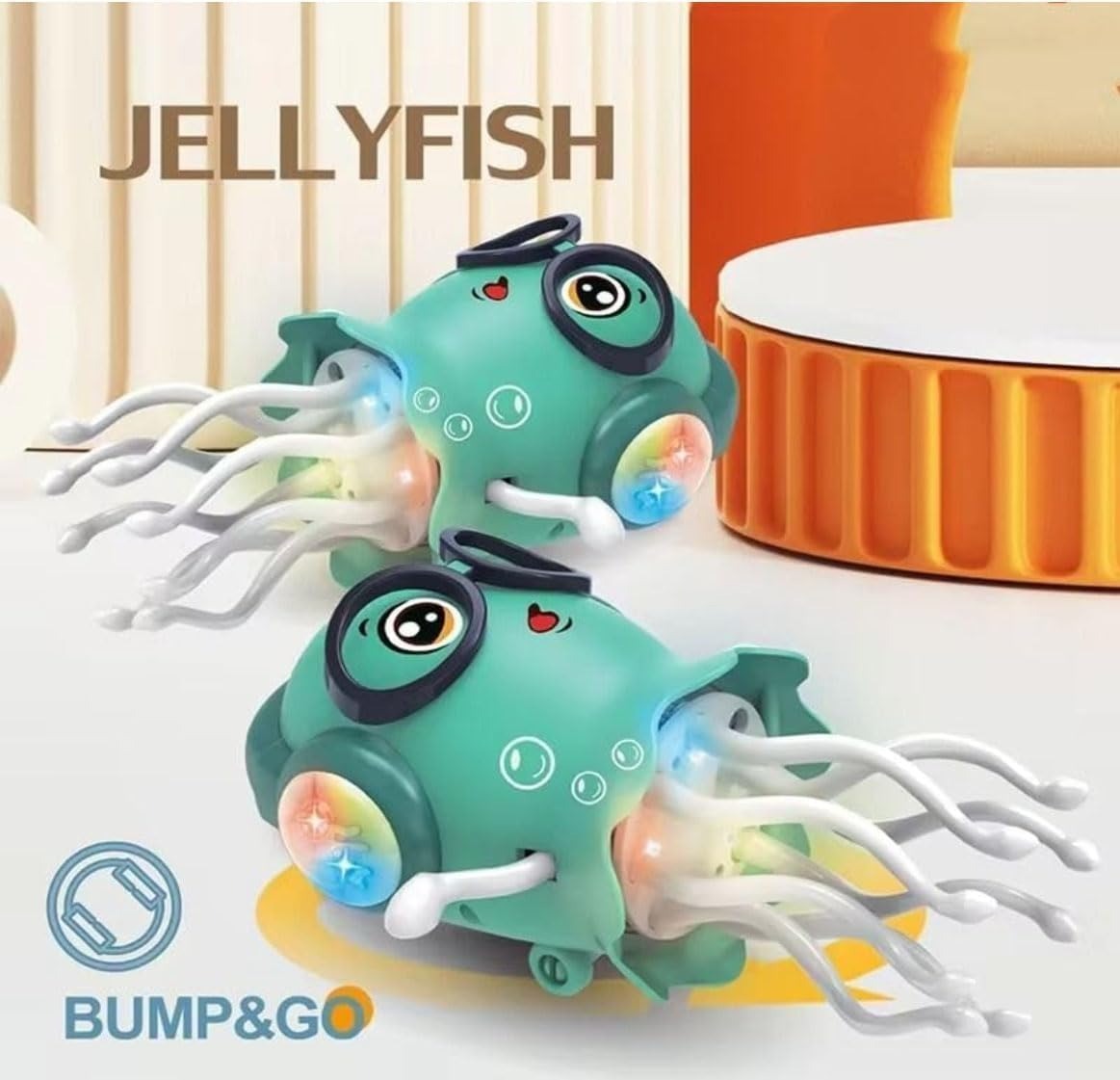 Dancing Jellyfish Toy with LED Light Up Musical Features and 360 Degree Rotating Tentacles | Automatic Moving Cartoon Jelly Fish Toy for Kids Boys Girls