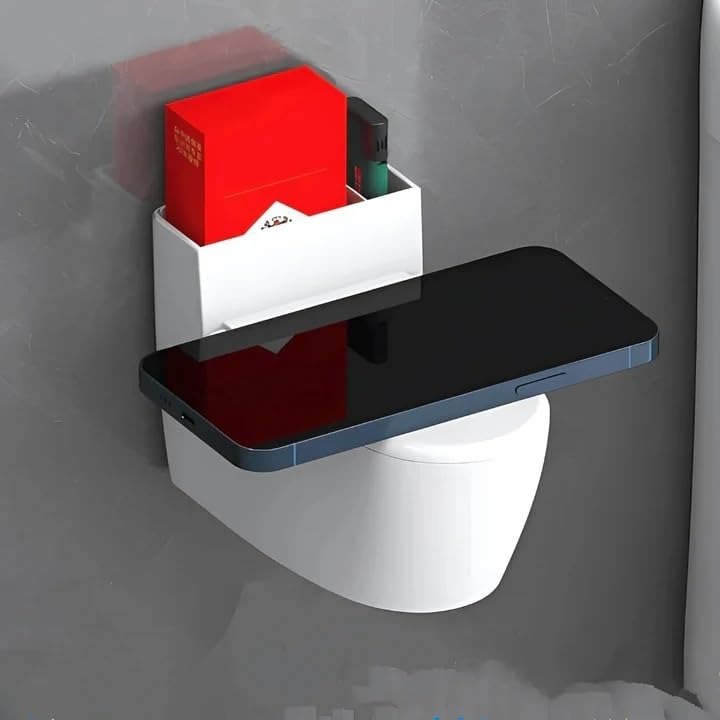 Toilet Ashtray - Quirky White Ceramic Toilet-Shaped Cigarette Holder for Bathroom, Funny Novelty Gift