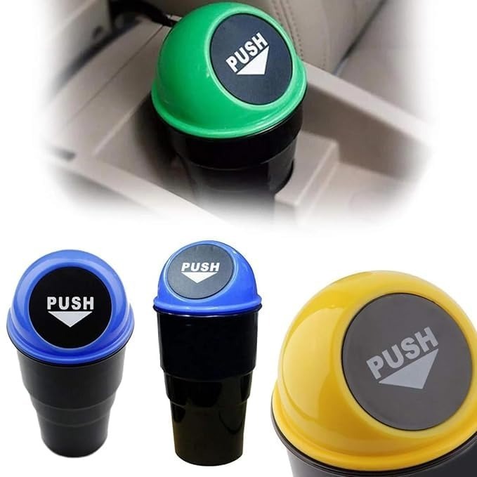 Car Dustbin Waste Management Bin for Car, Office, Home & Vehicle – Car Accessories, Portable Garbage Organizer with Lid, Small Trash Box for Table, Desk, Kitchen & Travel (Black)