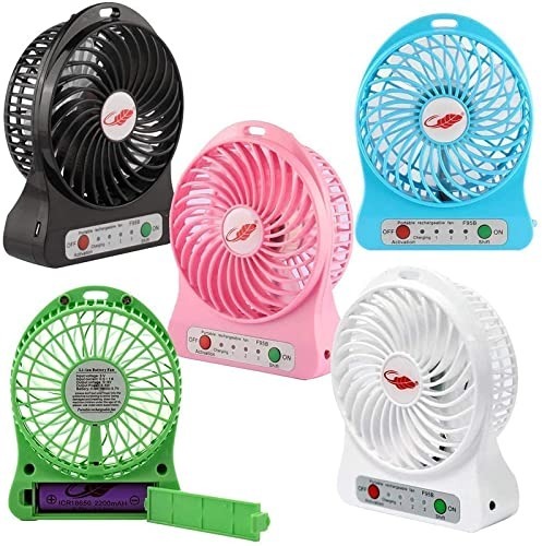 Portable Mini USB Fan 3-Level Speed Adjustable Electric Cooling Desktop Fan Handy Summer Cooling Rechargeable, Black