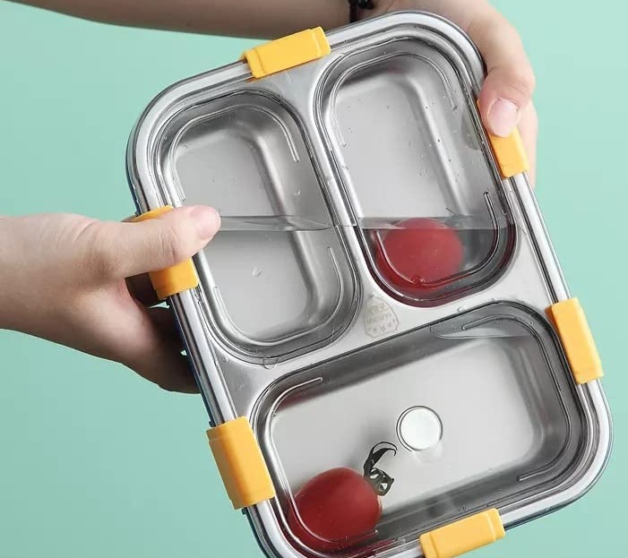 3 Compartment lunch box Stainless Steel