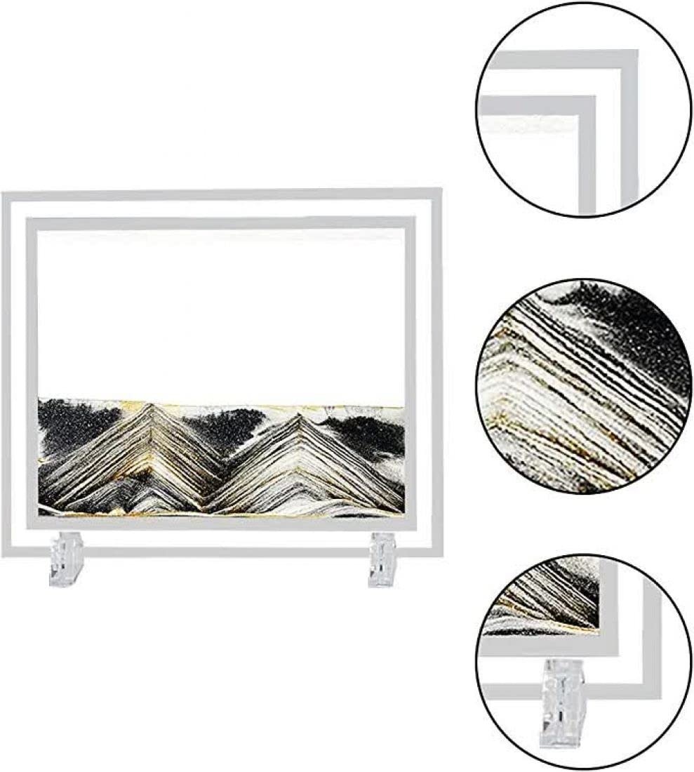 10 inch Square Moving Sand Art Picture | 3D Natural Landscape showpieces for Home, Decor | Antique Gifts for Kids Office, Desktop Decoration, Desk, Table Decorative