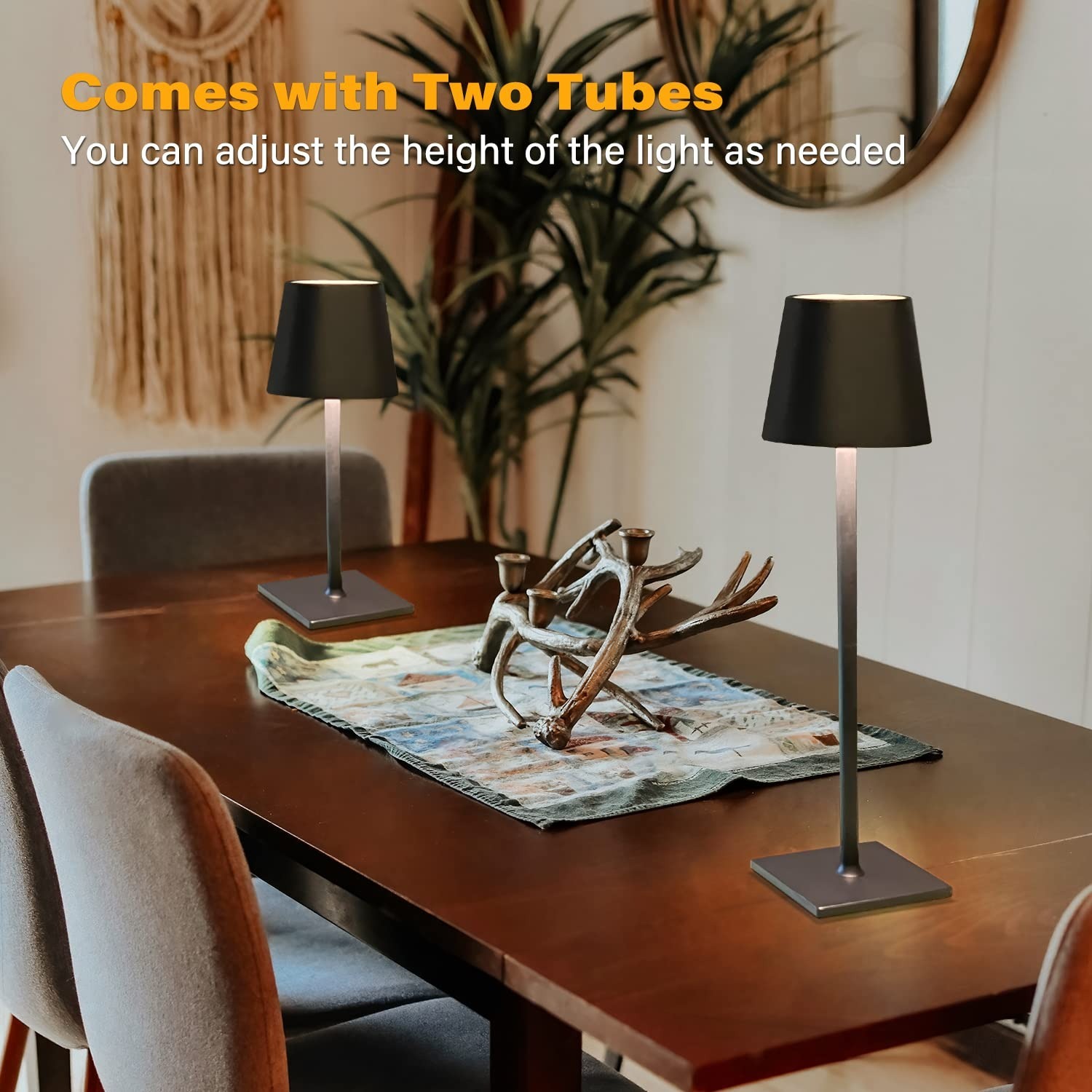 Minimalistic Table Lamp 4 Color Step Less Dimming by Touch  Indoor and Outdoor Table Lamp with Stylish Rounded Design for Home, Restaurant