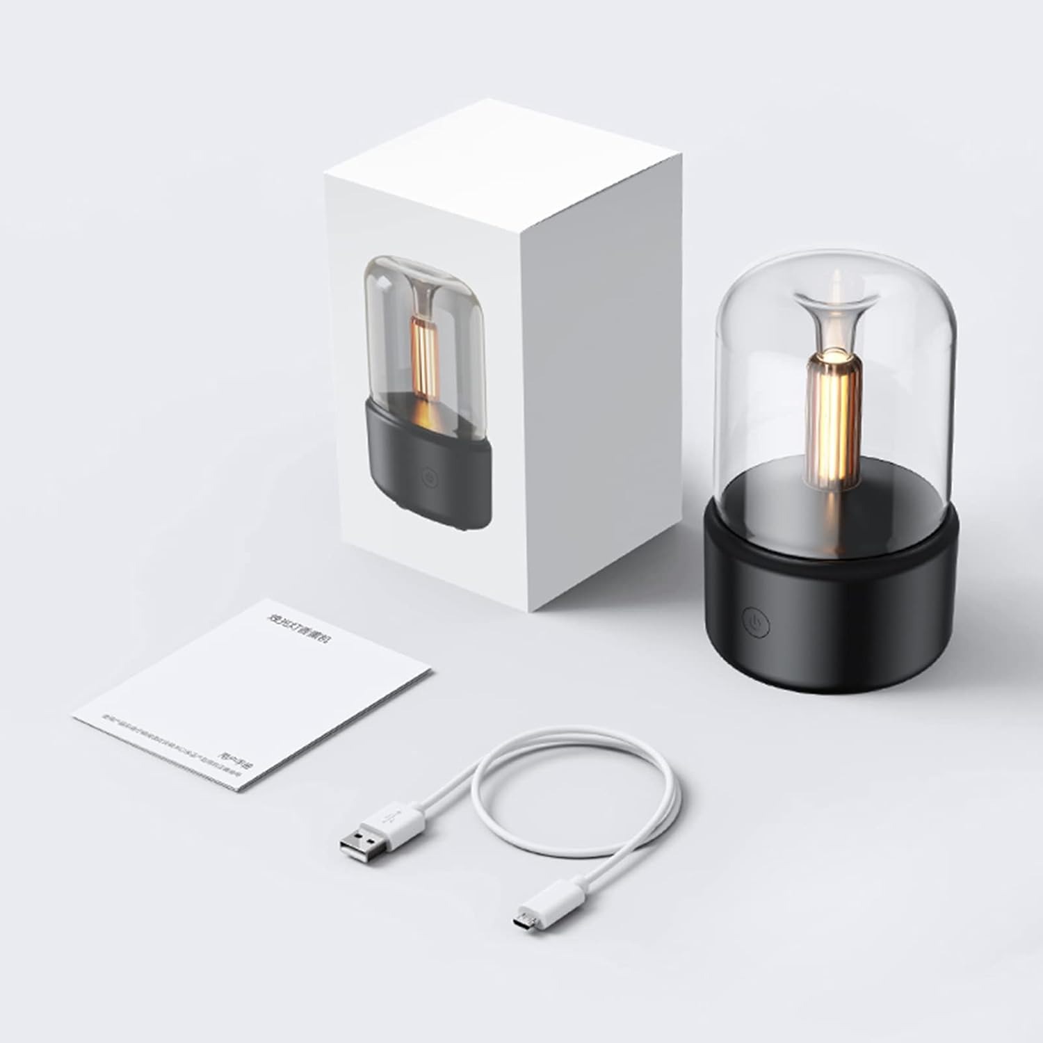 Candlelight Style Aroma Diffuser 120mL Mist Humidifier Warm White Night Light Quiet Essential Oil Diffuser Cool Mist Air Humidifier for Desktop Home Office Bedroom Car AURH