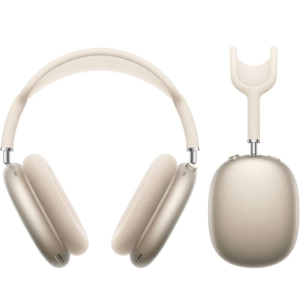 1:1 Apple AirPods Max Wireless Over-Ear Headphones, Pro-Level Active Noise Cancellation, Transparency Mode, Personalised Spatial Audio, USB-C Charging, Bluetooth Headphones for iPhone - Starlight