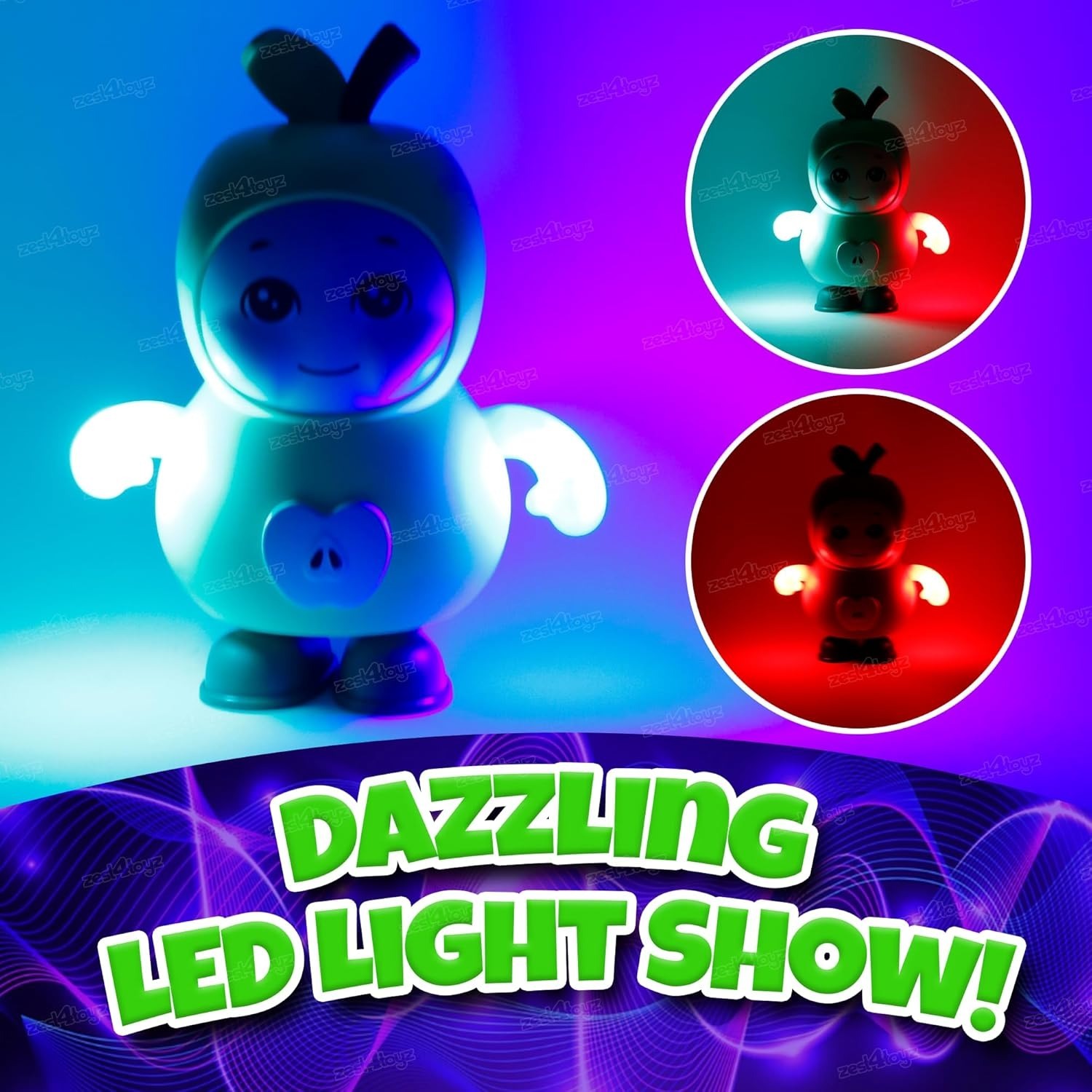 Musical Dancing Apple Toy for Kids with Light and Sound Swinging Action Cute Fruit-Themed Figures Sound Toy for Toddlers Boys and Girls 12 Months+
