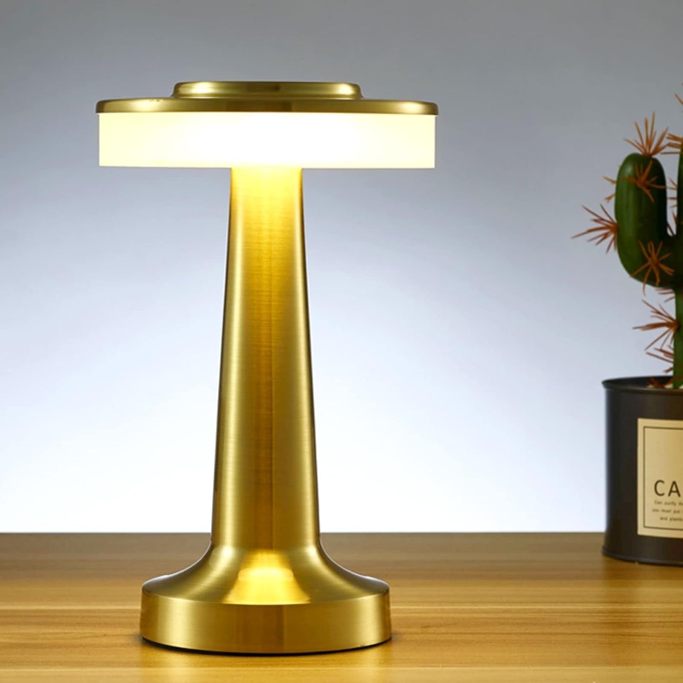 Big Rond Table Lamp  Soft Warm Light – Desk Lamp for Bedroom, Living Room, Office (Battery C:18650-1200mAh, Battery Life 4-6 Hr)