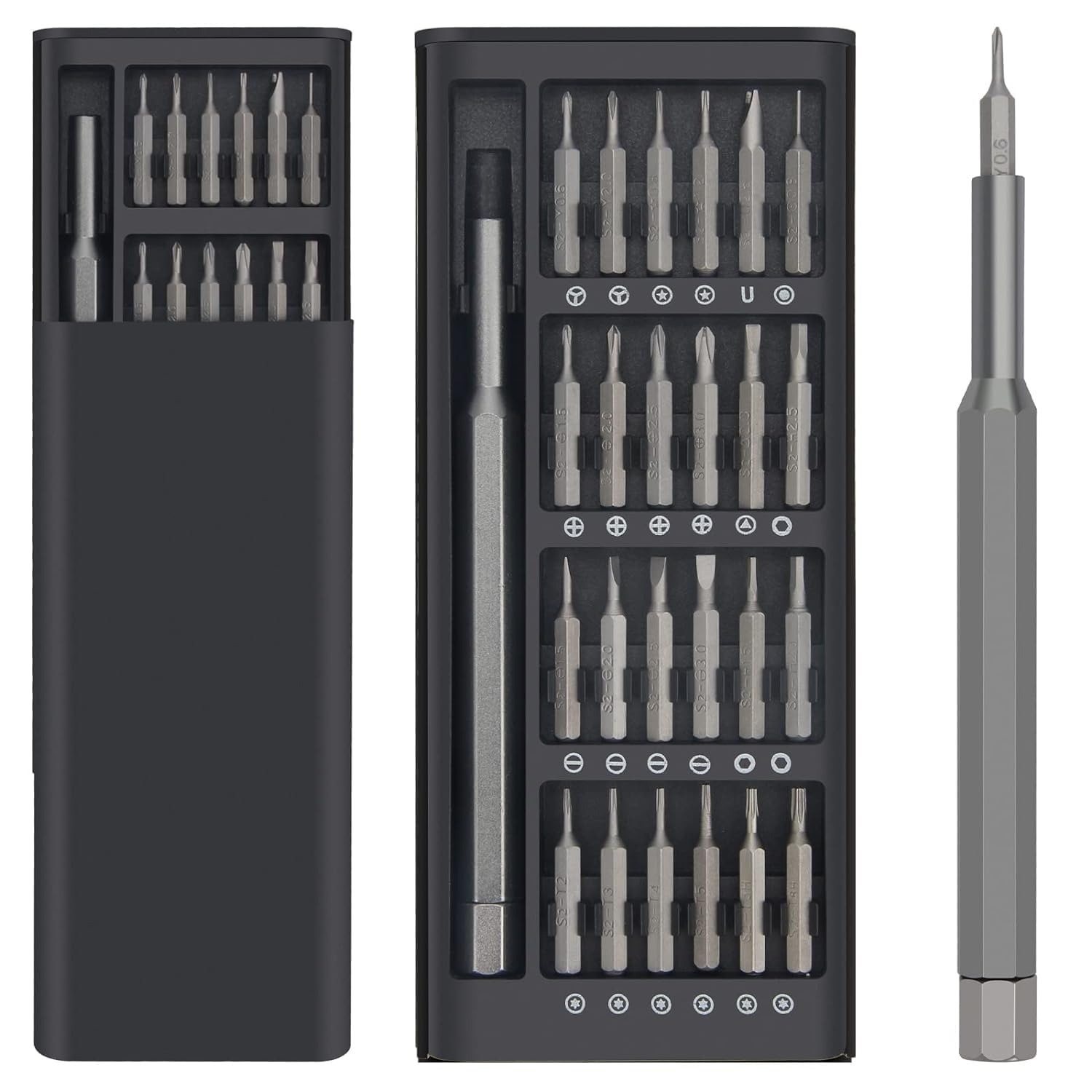 24 in 1 Mini Screwdriver Set with Case, Small Screwdriver Set of Flathead and Phillips, Screwdrivers Magnetic Micro Screwdriver Kit, Screwdriver Set for Electronics、Jewelers、PC、Glasses
