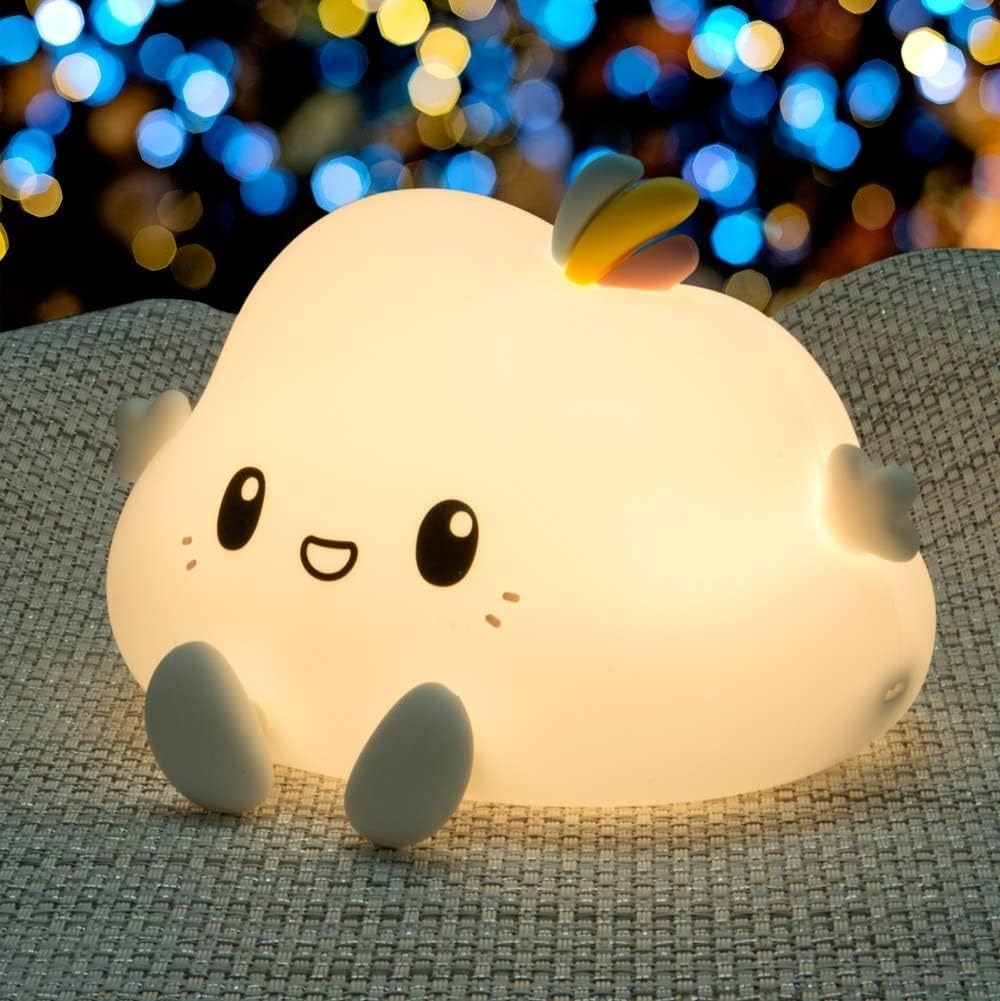 Cloud LED Night Light for Kids Cute Squishy Silicone Kawaii Lamp for Nursery Bedroom Color Changing Sleep Light with Touch Sensor, Portable USB Rechargeable Beside Lamp.Gift for Kids (Cloud)