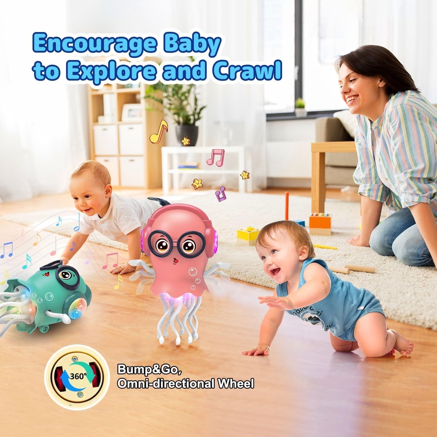 Dancing Jellyfish Toy with LED Light Up Musical Features and 360 Degree Rotating Tentacles | Automatic Moving Cartoon Jelly Fish Toy for Kids Boys Girls