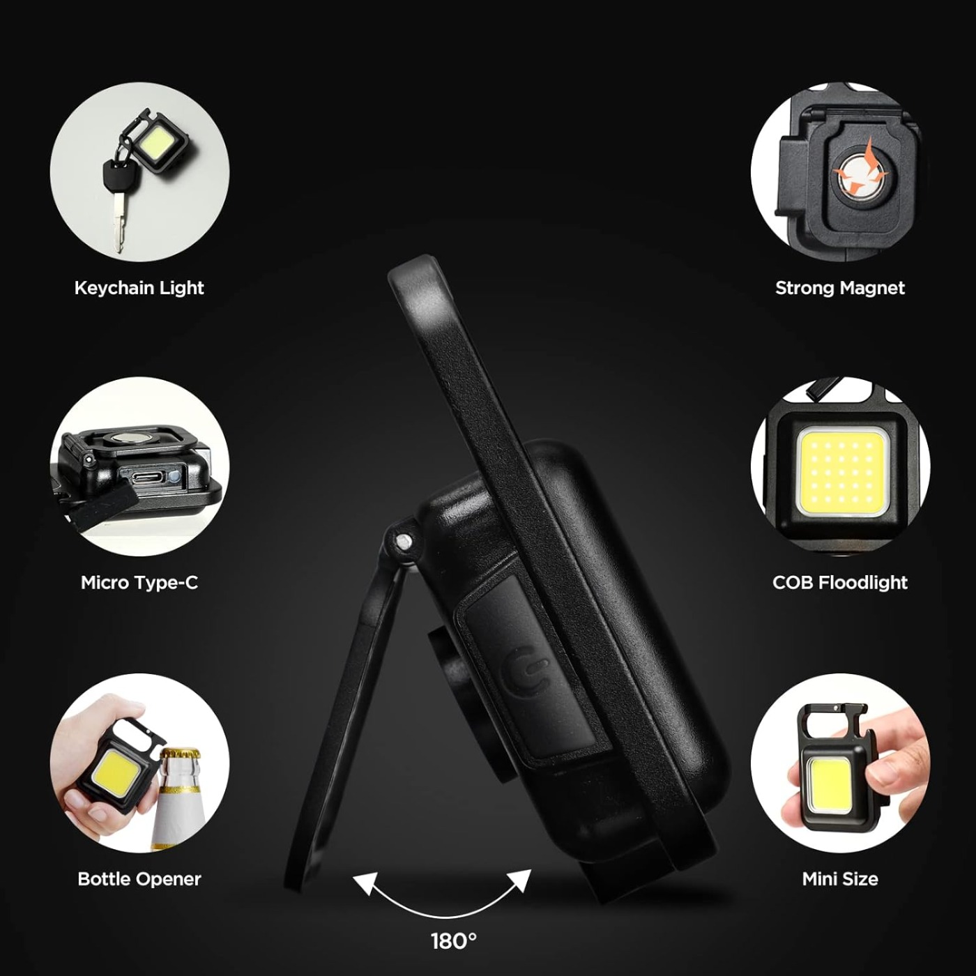 Keychain and magentic Flashlight