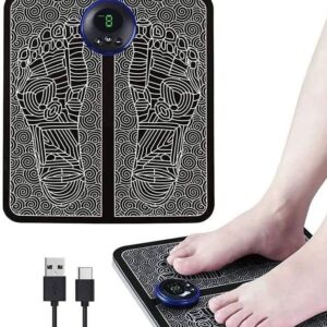 Foot Massager Pain Relief Wireless Electric EMS Massage Machine,Rechargeable Portable Folding Automatic with 8 Mode19 Intensity for Legs,Body,Hand Therapy New