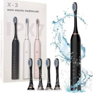 X3 Sonic Electric Toothbrush Rechargeable – Deep Cleaning, Whitening, Gum Care, USB Fast Charging Electric Toothbrush for Adults