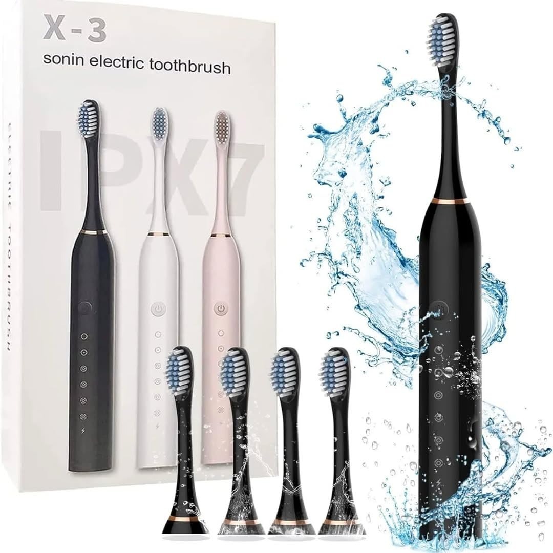 X3 Sonic Electric Toothbrush Rechargeable – Deep Cleaning, Whitening, Gum Care, USB Fast Charging Electric Toothbrush for Adults