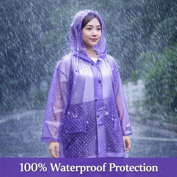 Raincoat Set for Men & Women with Hood & Pants | Waterproof Rainsuit with Adjustable Drawstring Hem | Lightweight Rain Gear for Bike, Travel, Hiking & Outdoor Use