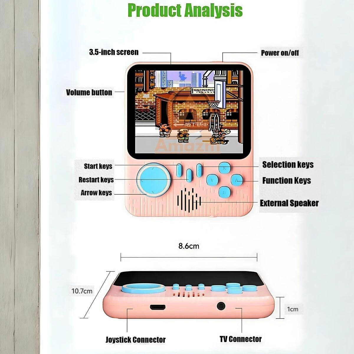 G-7 Mini Retro Classic Video Game System - 3.5 Inch Colourful LCD Screen