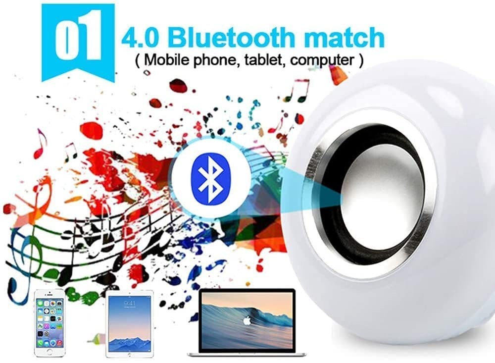 Color Changing LED Musical Bulb with Bluetooth Speaker | RGB Light Bulb for Party & Home Decor (LED-MUS-RGB-GN160)