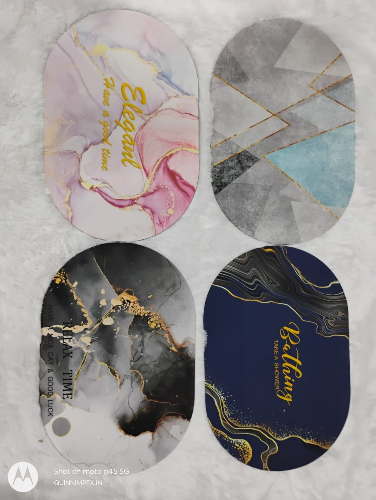 Bathroom mat Marble Print Anti-Skid Water Soaking Marble Print Door Mat  (40x60cm)