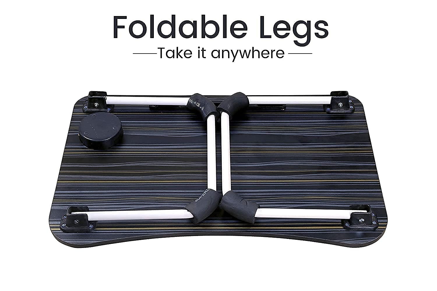 Multi-Purpose Print Laptop Table with Dock Stand, Study Table, Bed Table, Foldable and Portable Table