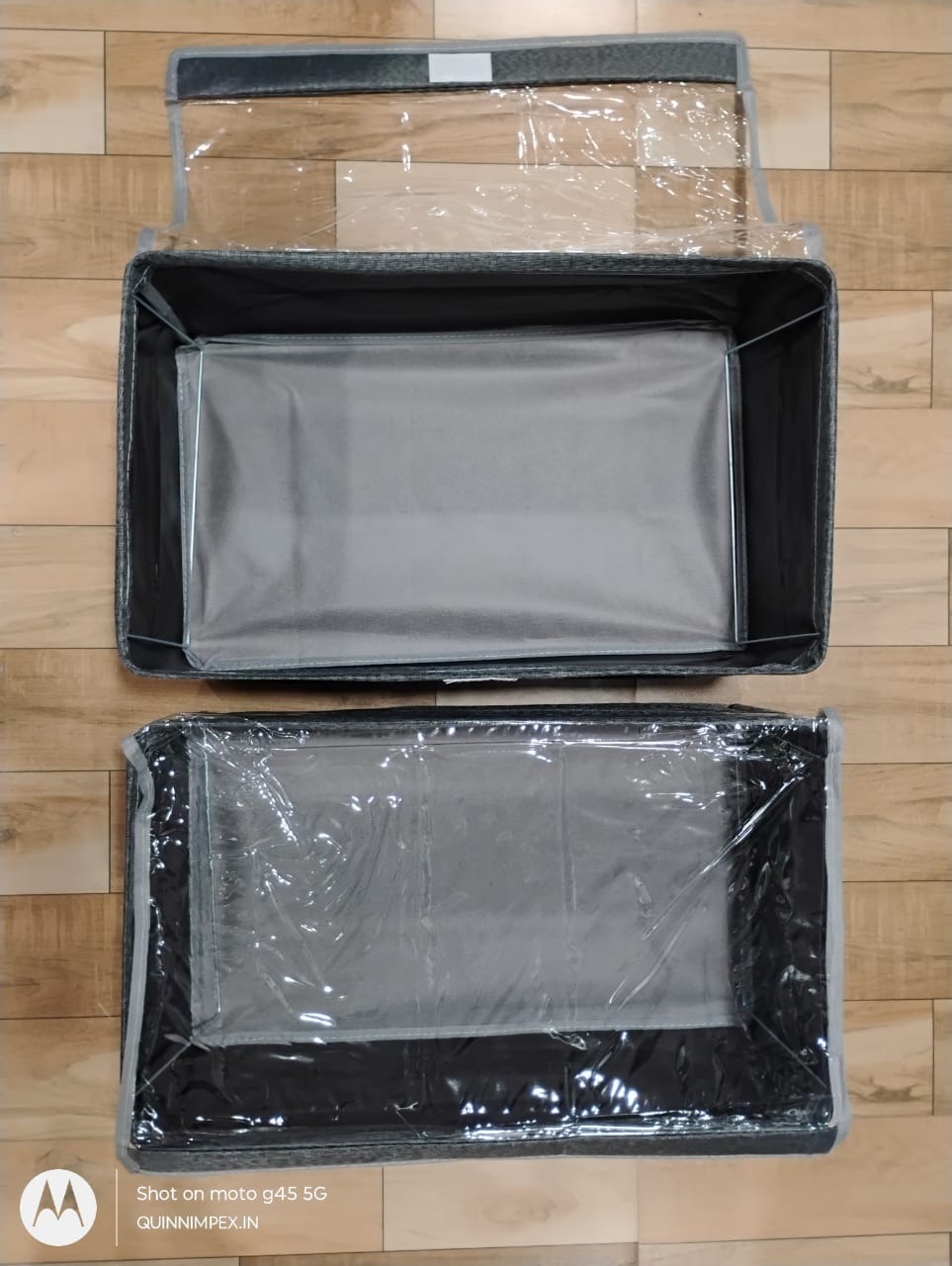 26l Storage Organizer Box with Lid Handles Foldable Metal