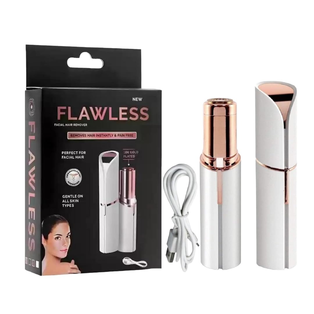 Flawless Portable eyebrow trimmer for women, epilator for women, facial hair remover for women,Face, Lips, Nose Hair Removal Electric Trimmer with Light