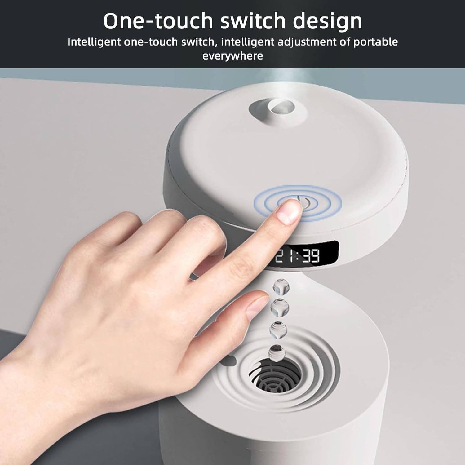 Anti Gravity Humidifier With Clock