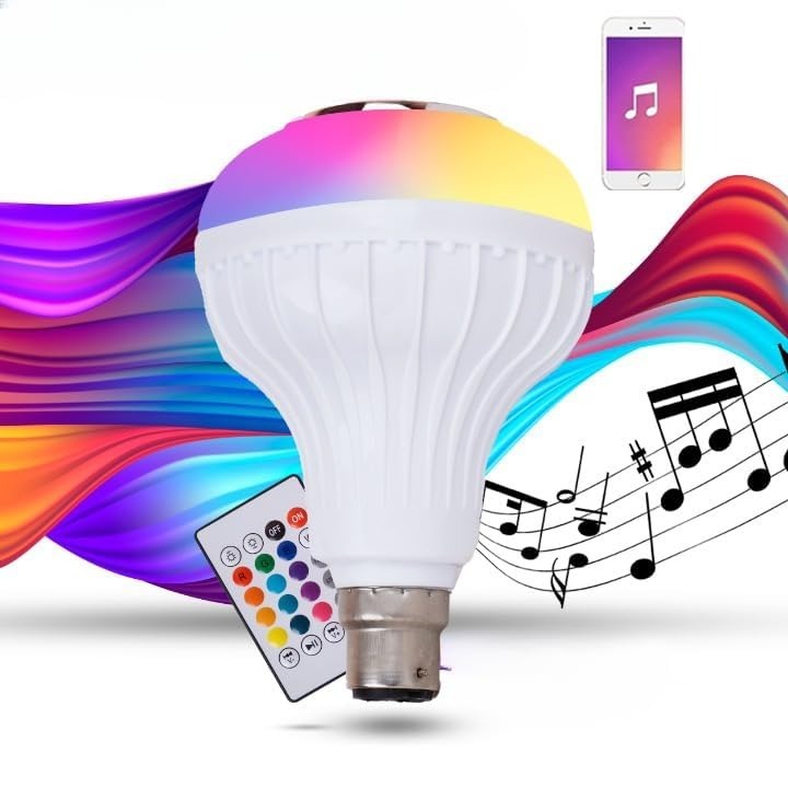 Color Changing LED Musical Bulb with Bluetooth Speaker | RGB Light Bulb for Party & Home Decor (LED-MUS-RGB-GN160)