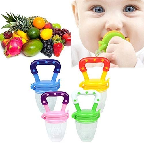 Baby Food Feeder Pacifier, Silicone Fruit Feeder Teethers for Babies, Teether for New Born, BPA-Free Silicone Pouches