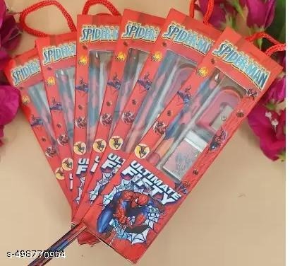 Cartoon Character Red Stationery Gift Pack for Kids for Birthday Return Gifts Theme Party