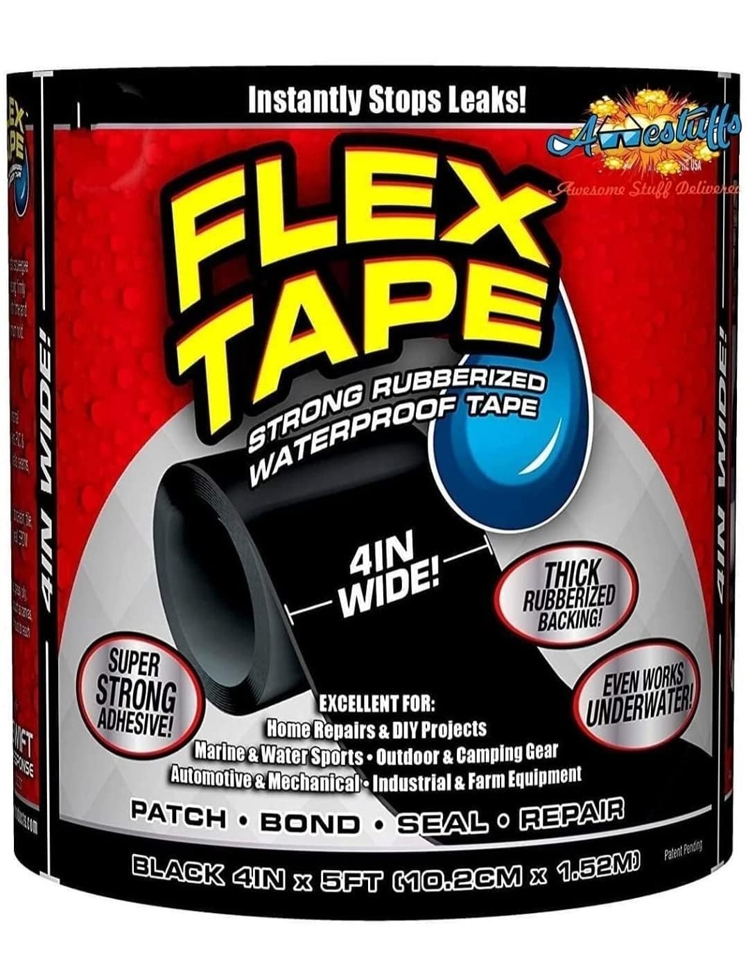 Flex Tape Waterproof Rubberized Sealing and Bonding Tape Black color