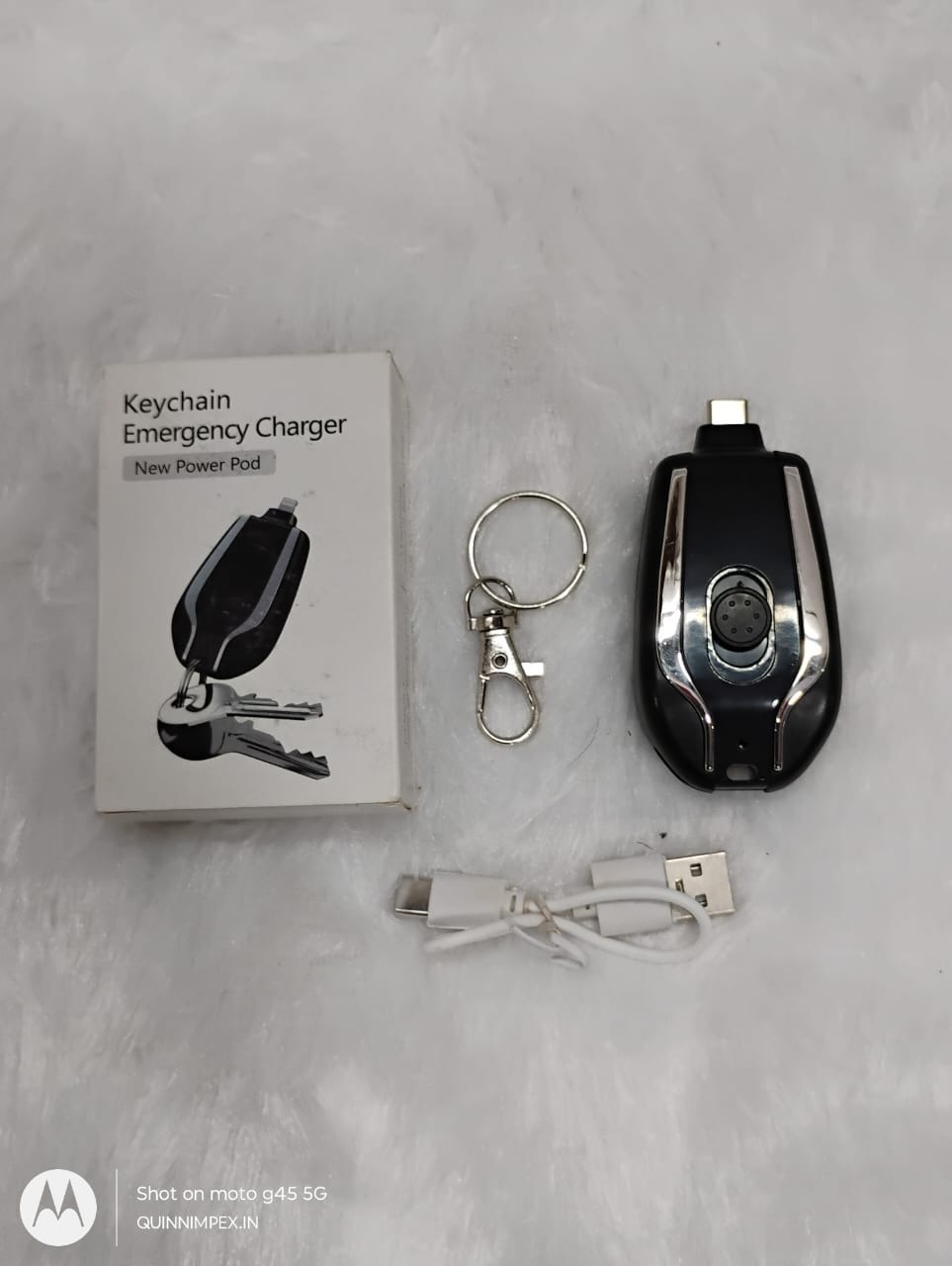 (Type C) Emergency Charger, Keychain Phone Charger, Fast Finger 1200mah Charging, Key Ring Cell Phone Charger, Compatible with All Android Smart Phones for Travel (Type C)