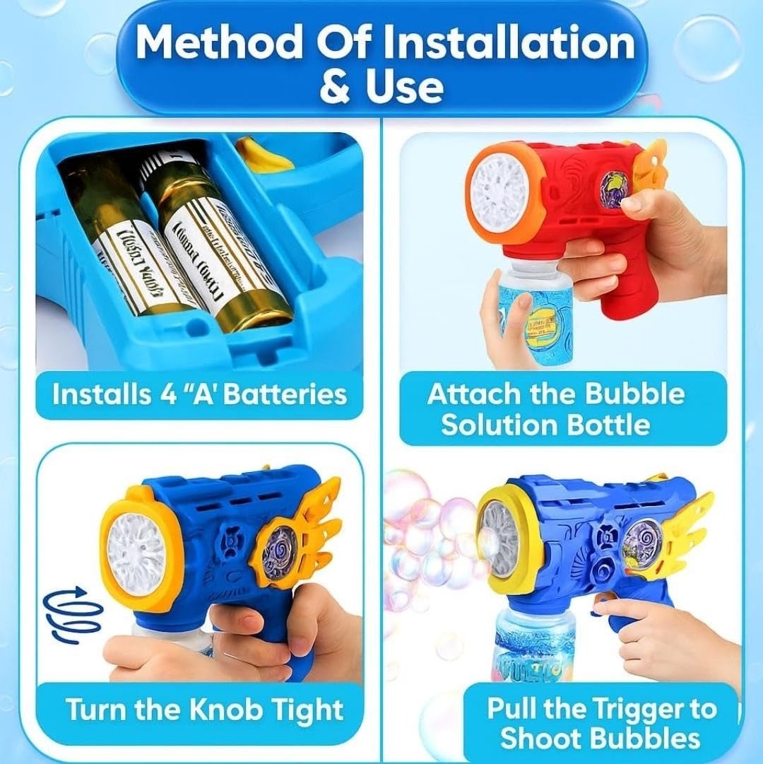 Super Fun Bubble Blaster Gun, Shoots 1000+ Bubbles per Minute, Includes Bubble Solution, Safe for Kids(Batteries NOT  Included)