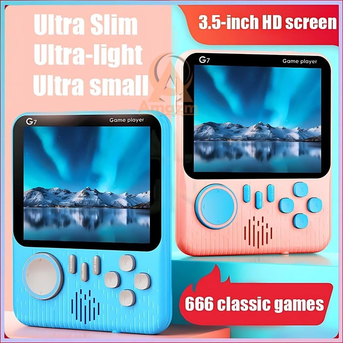 G-7 Mini Retro Classic Video Game System - 3.5 Inch Colourful LCD Screen