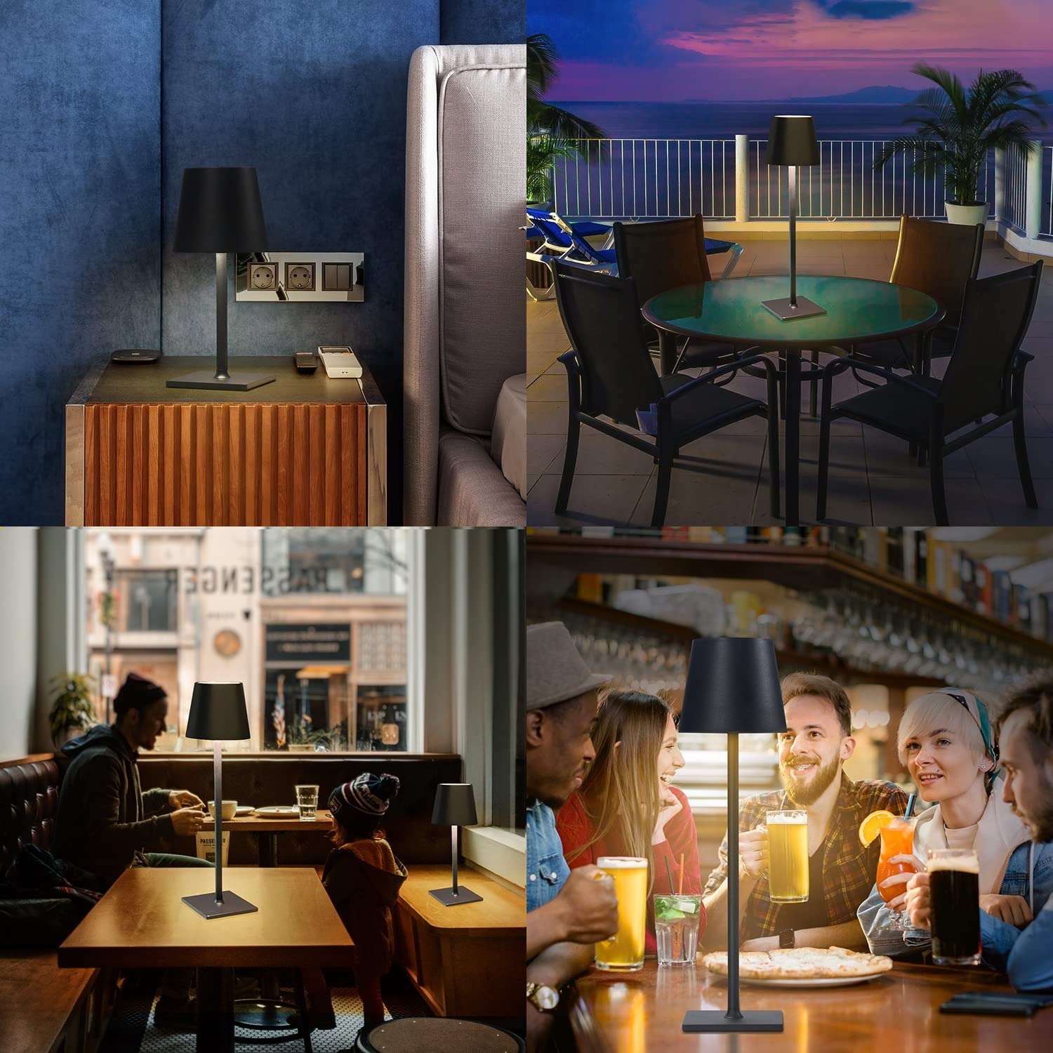 Minimalistic Table Lamp 4 Color Step Less Dimming by Touch  Indoor and Outdoor Table Lamp with Stylish Rounded Design for Home, Restaurant