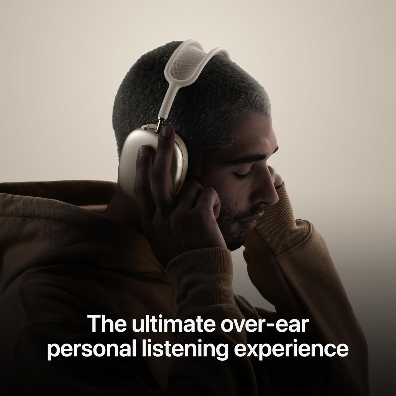 1:1 Apple AirPods Max Wireless Over-Ear Headphones, Pro-Level Active Noise Cancellation, Transparency Mode, Personalised Spatial Audio, USB-C Charging, Bluetooth Headphones for iPhone - Starlight