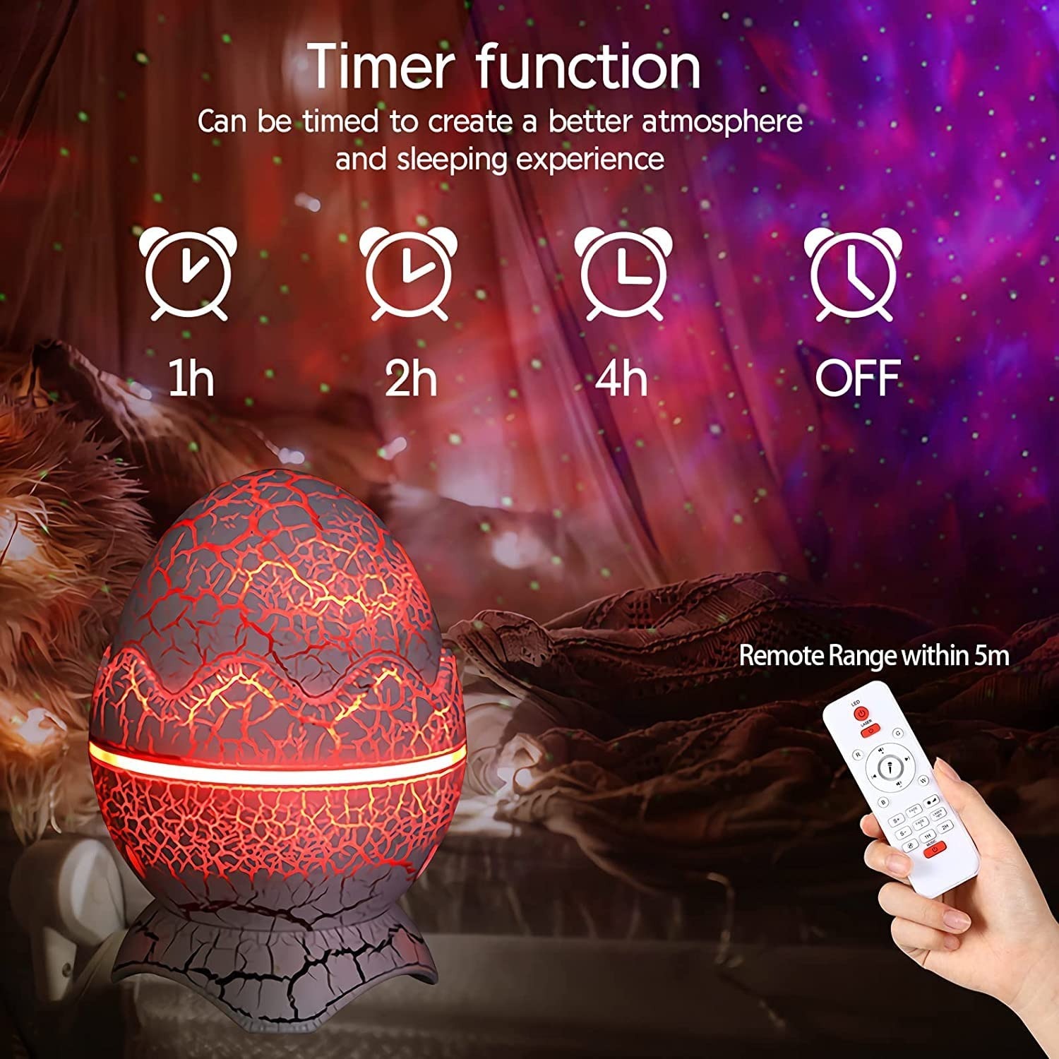 Dianasour egg galaxy projecter With Bluetooth Speaker