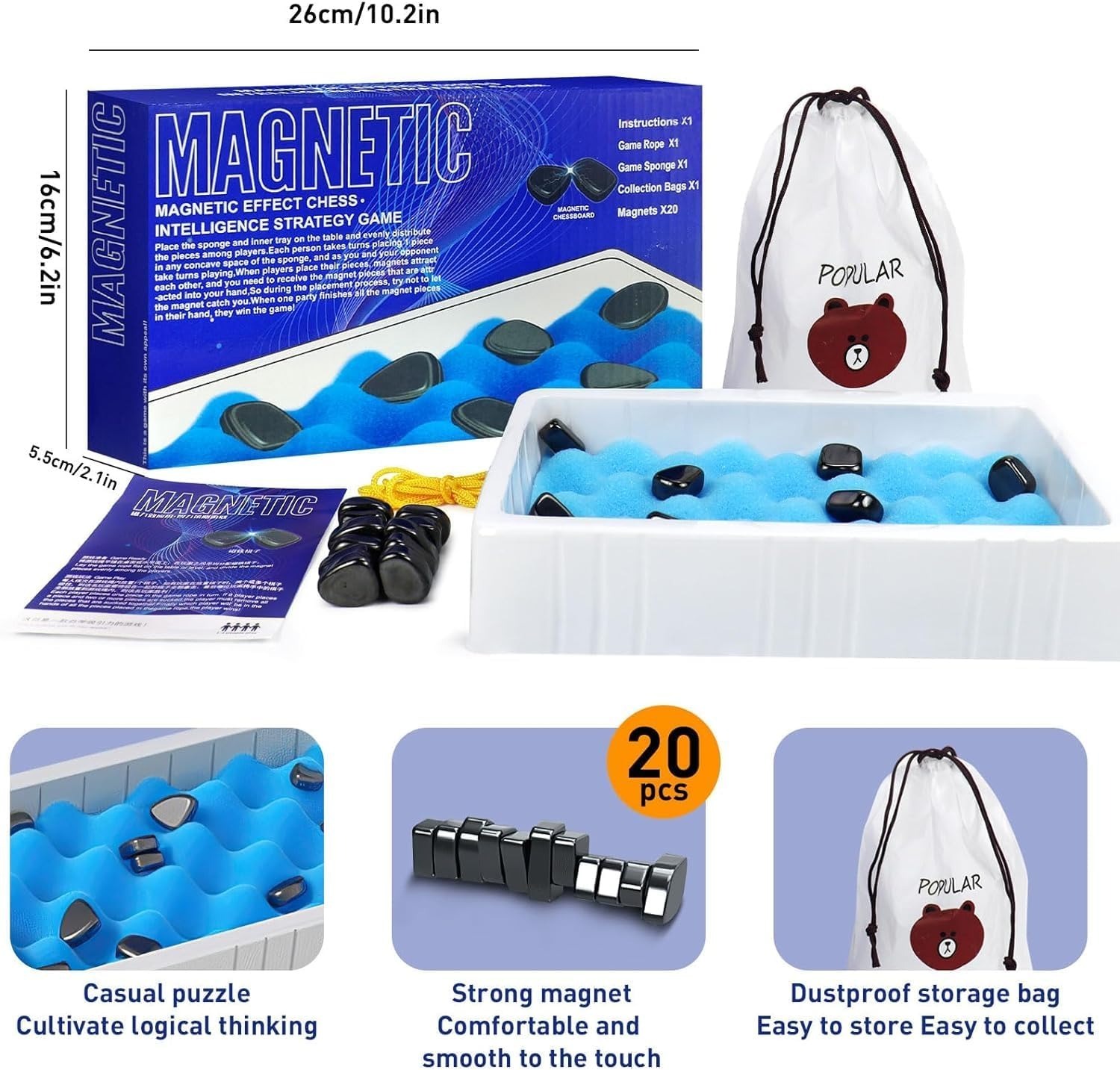 Magnetic Chess Game, Fun Table Top Magnet Game